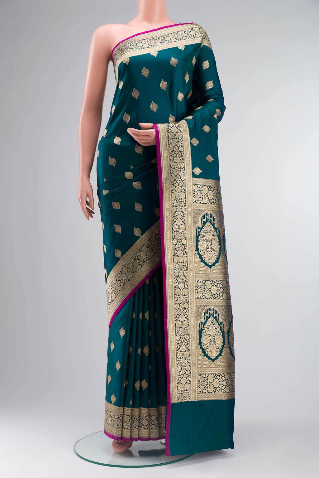 Blue Blended Banarasi Silk Saree