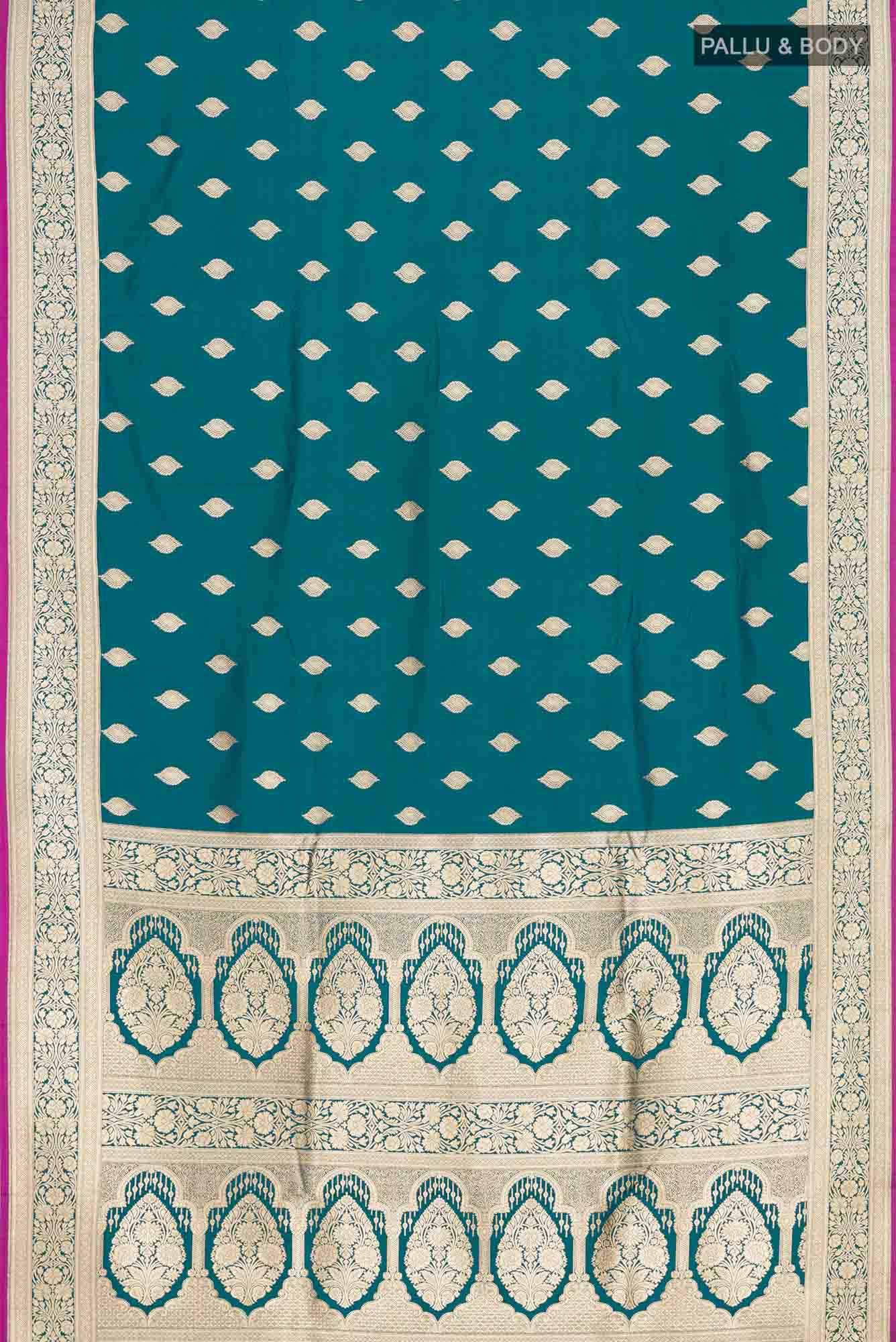 Blue Blended Banarasi Silk Saree