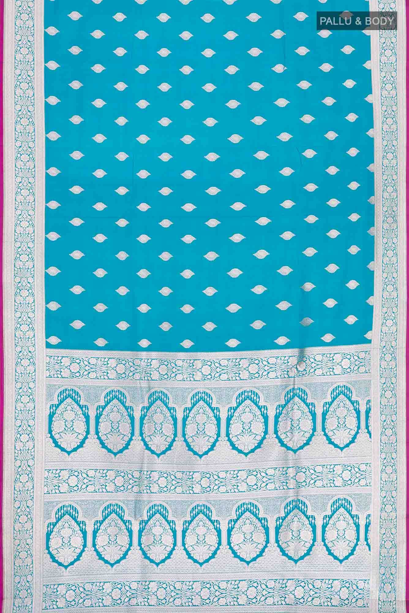 Blue Blended Banarasi Silk Saree