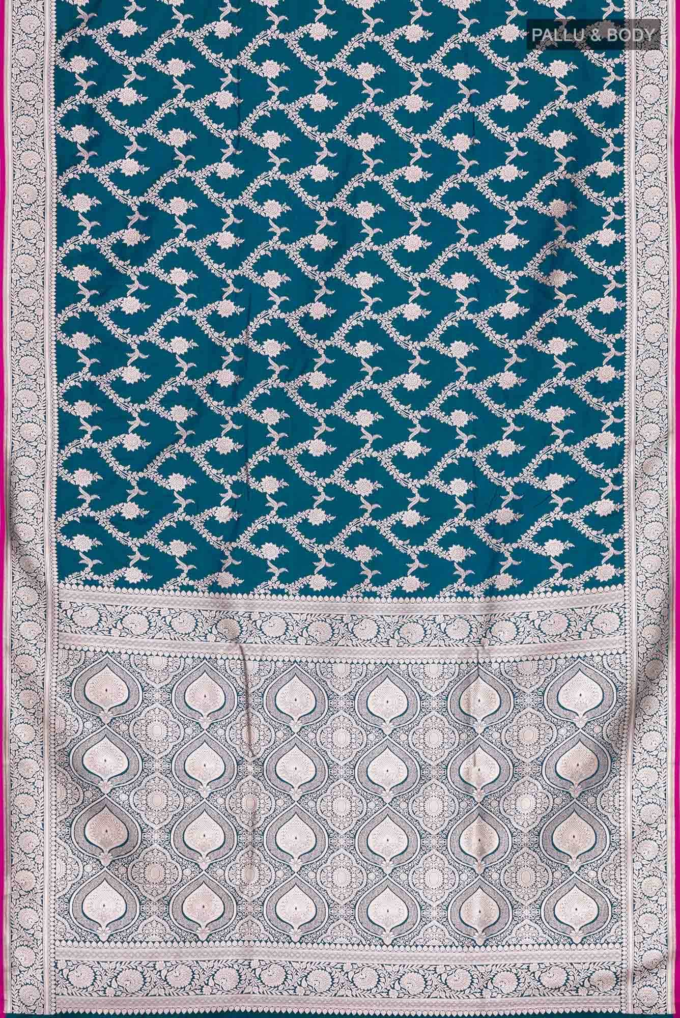 Blue Blended Banarasi Silk Saree
