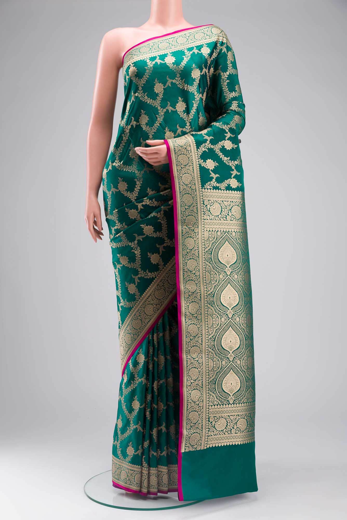 Green Blended Banarasi Silk Saree