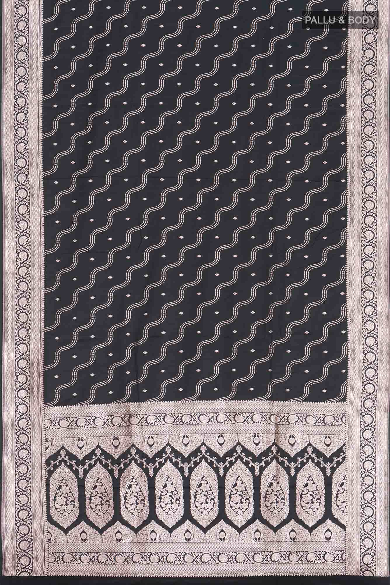 Black Blended Banarasi Silk Saree