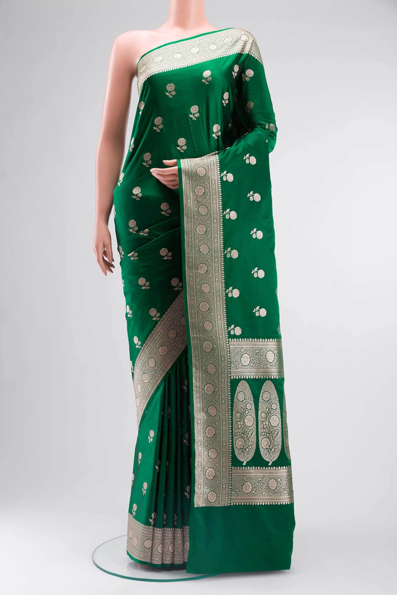 Green Blended Banarasi Silk Saree