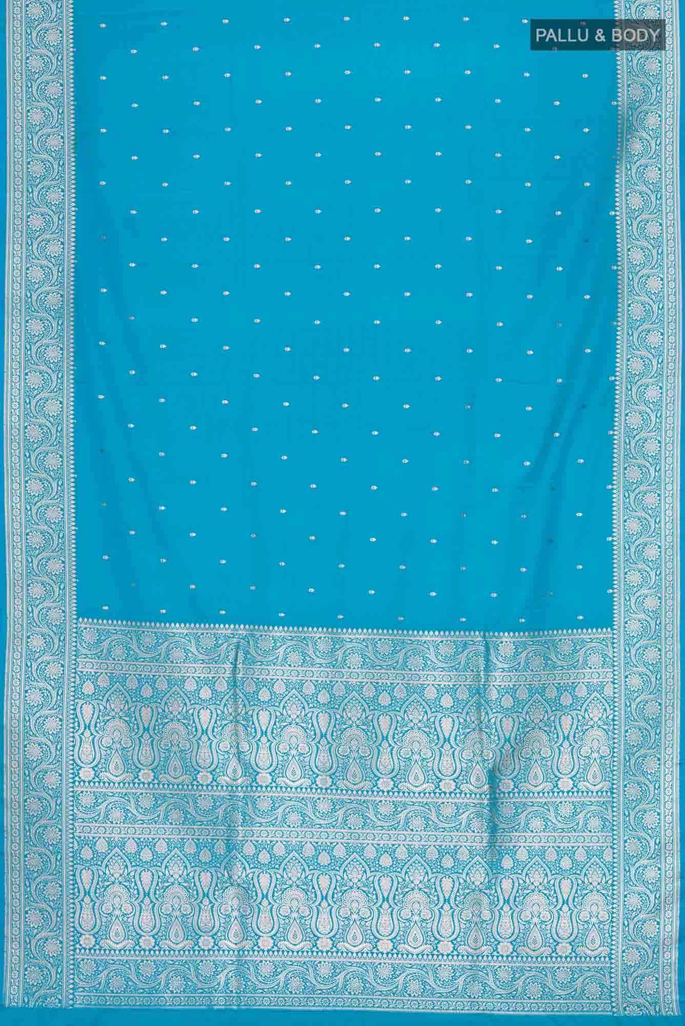 Blue Blended Banarasi Silk Saree