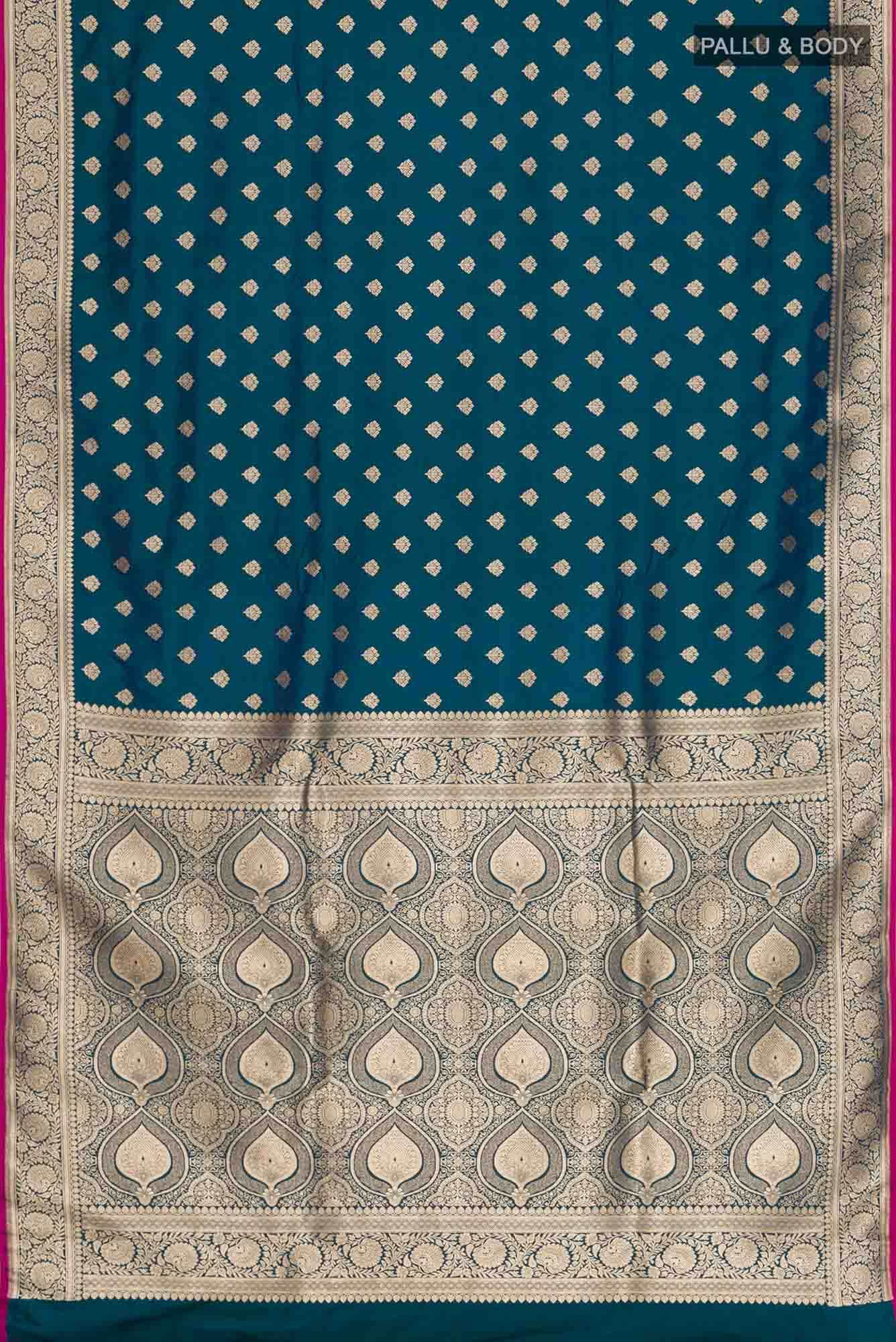 Blue Blended Banarasi Silk Saree