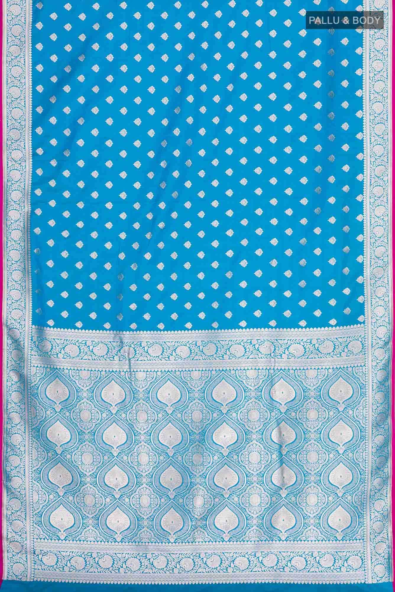 Blue Blended Banarasi Silk Saree