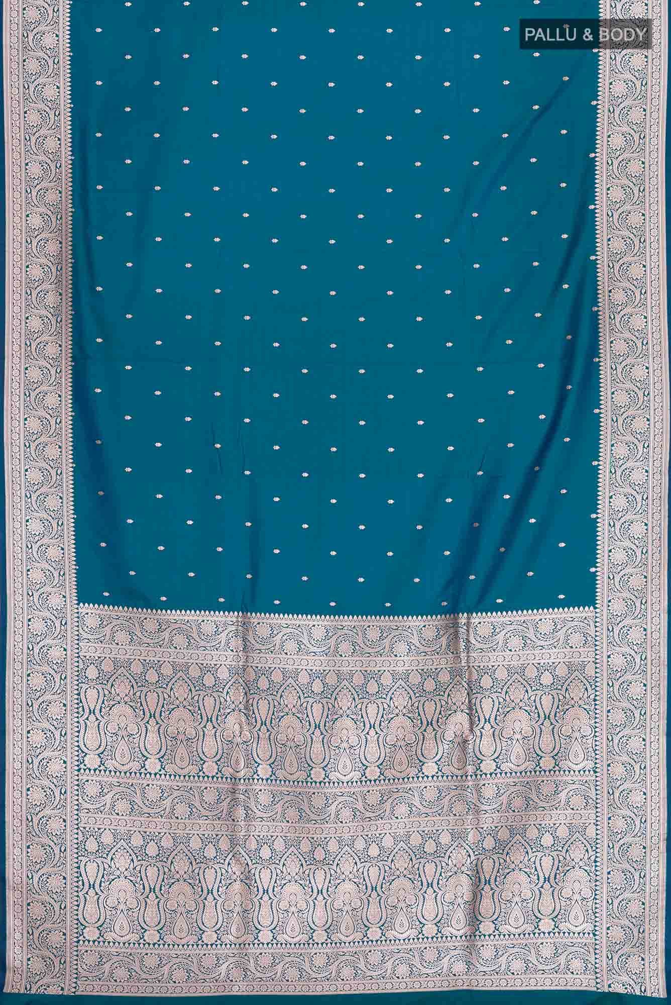 Blue Blended Banarasi Silk Saree