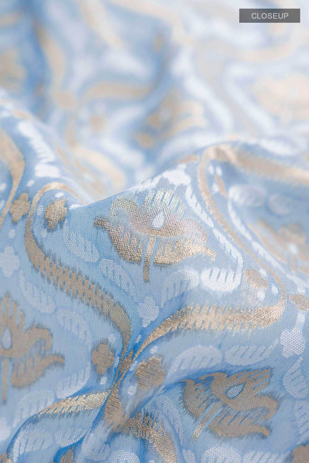 Blue Banarasi Kora Silk Saree
