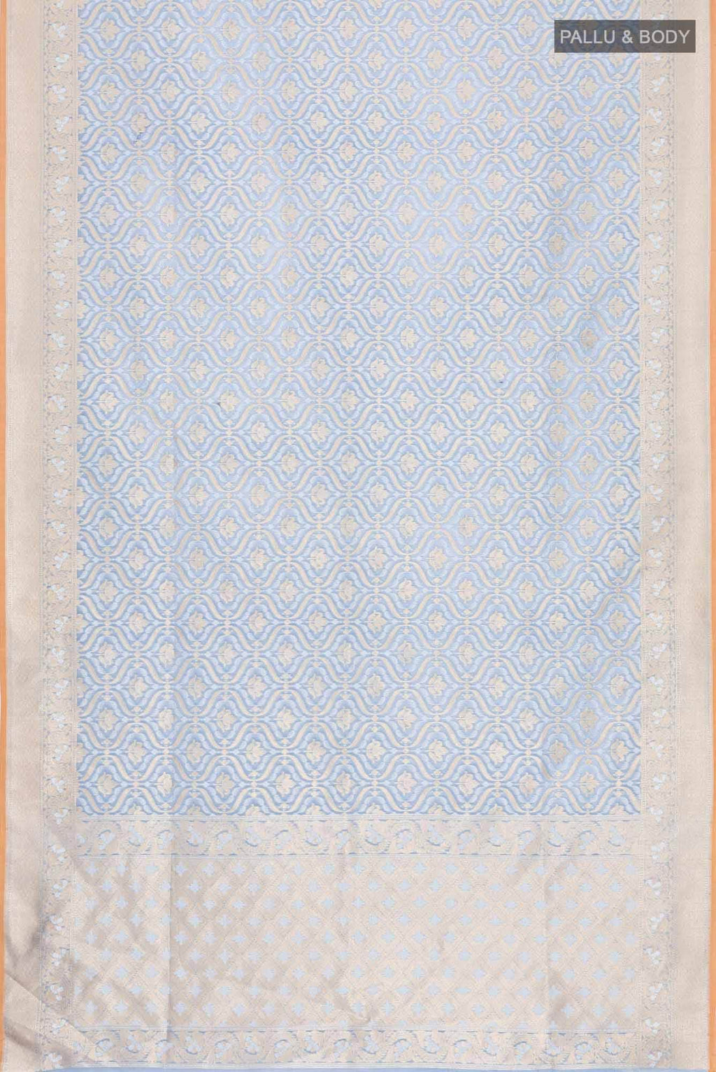 Blue Banarasi Kora Silk Saree