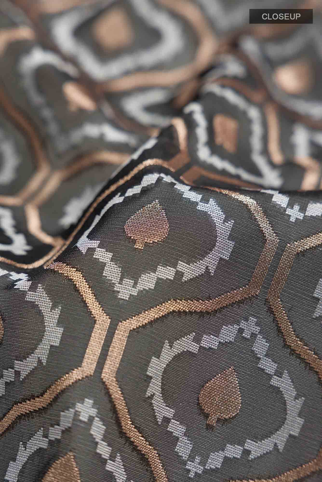 Black Banarasi Kora Silk Saree