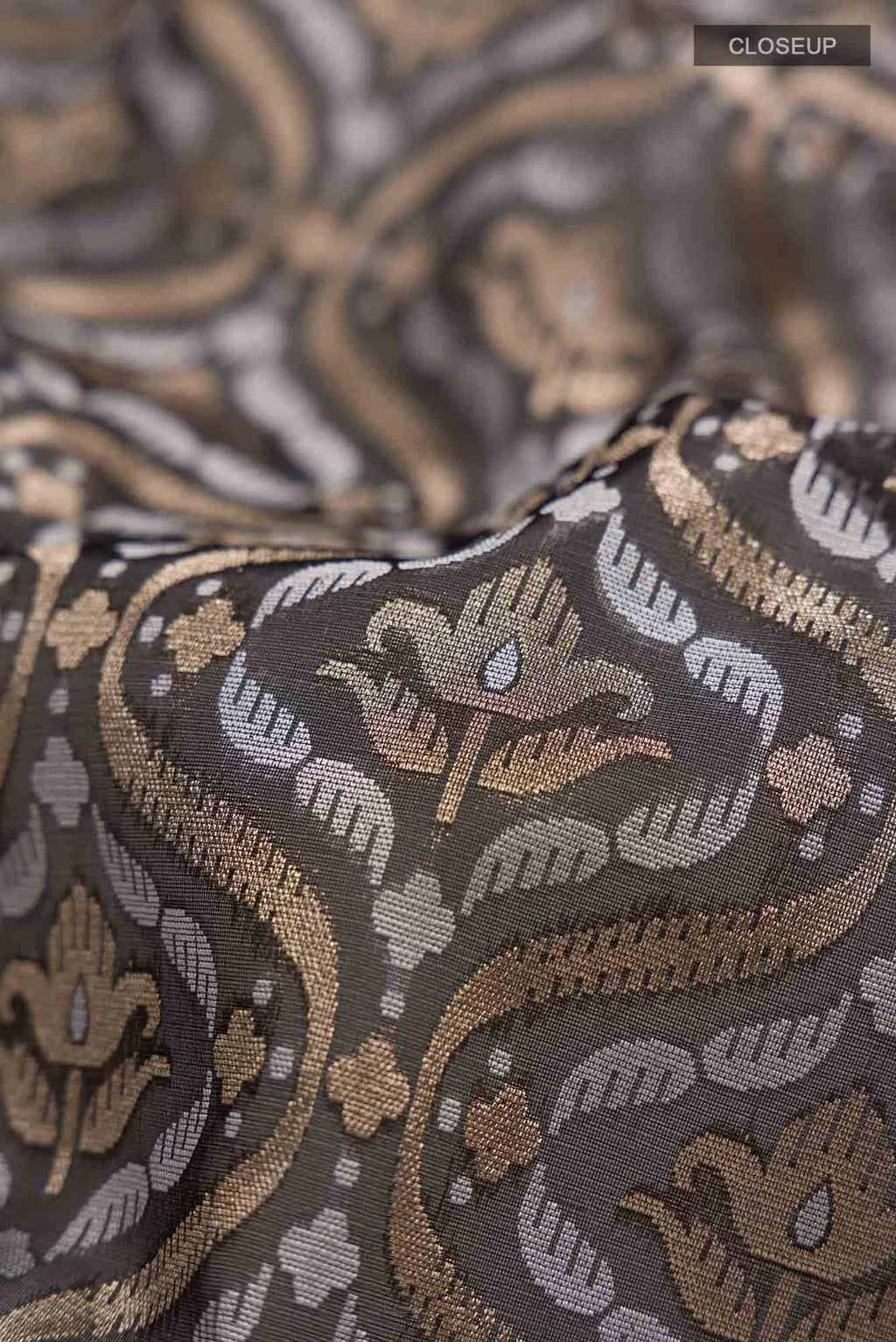 Black Banarasi Kora Silk Saree