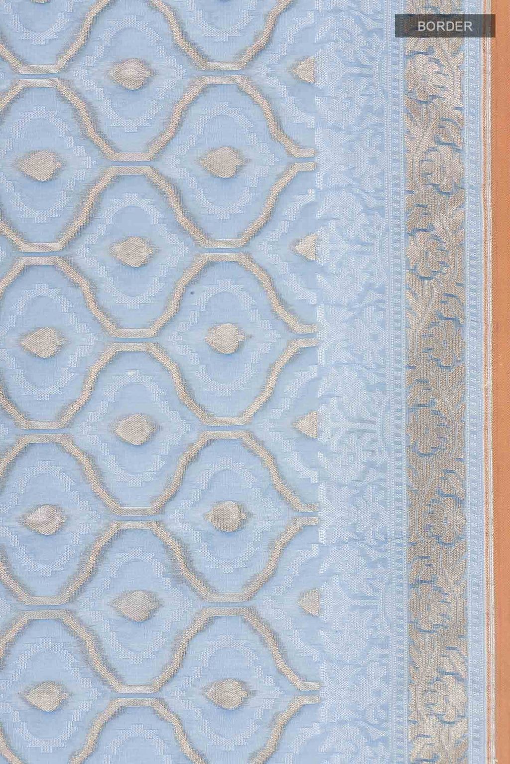 Blue Banarasi Kora Silk Saree