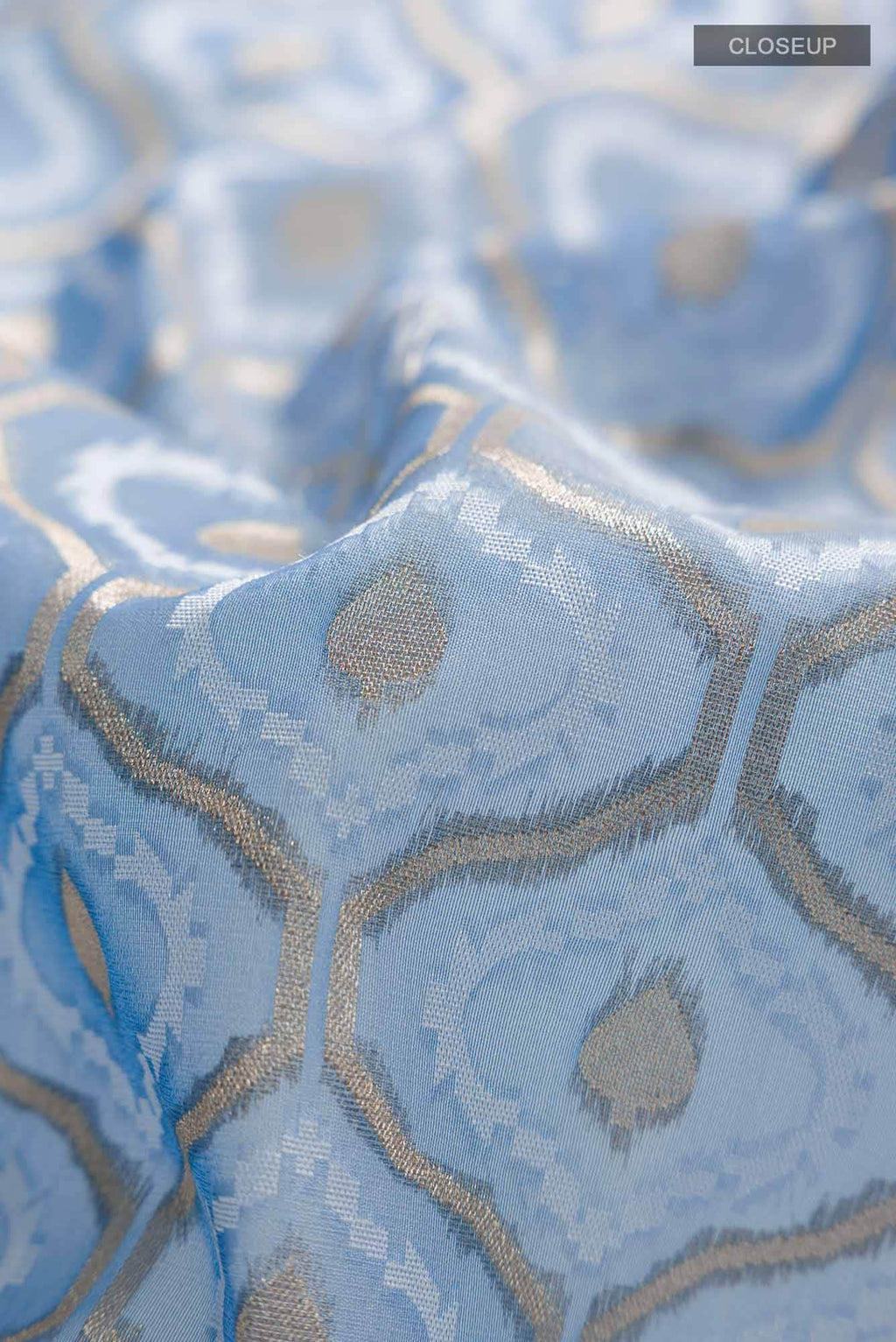 Blue Banarasi Kora Silk Saree