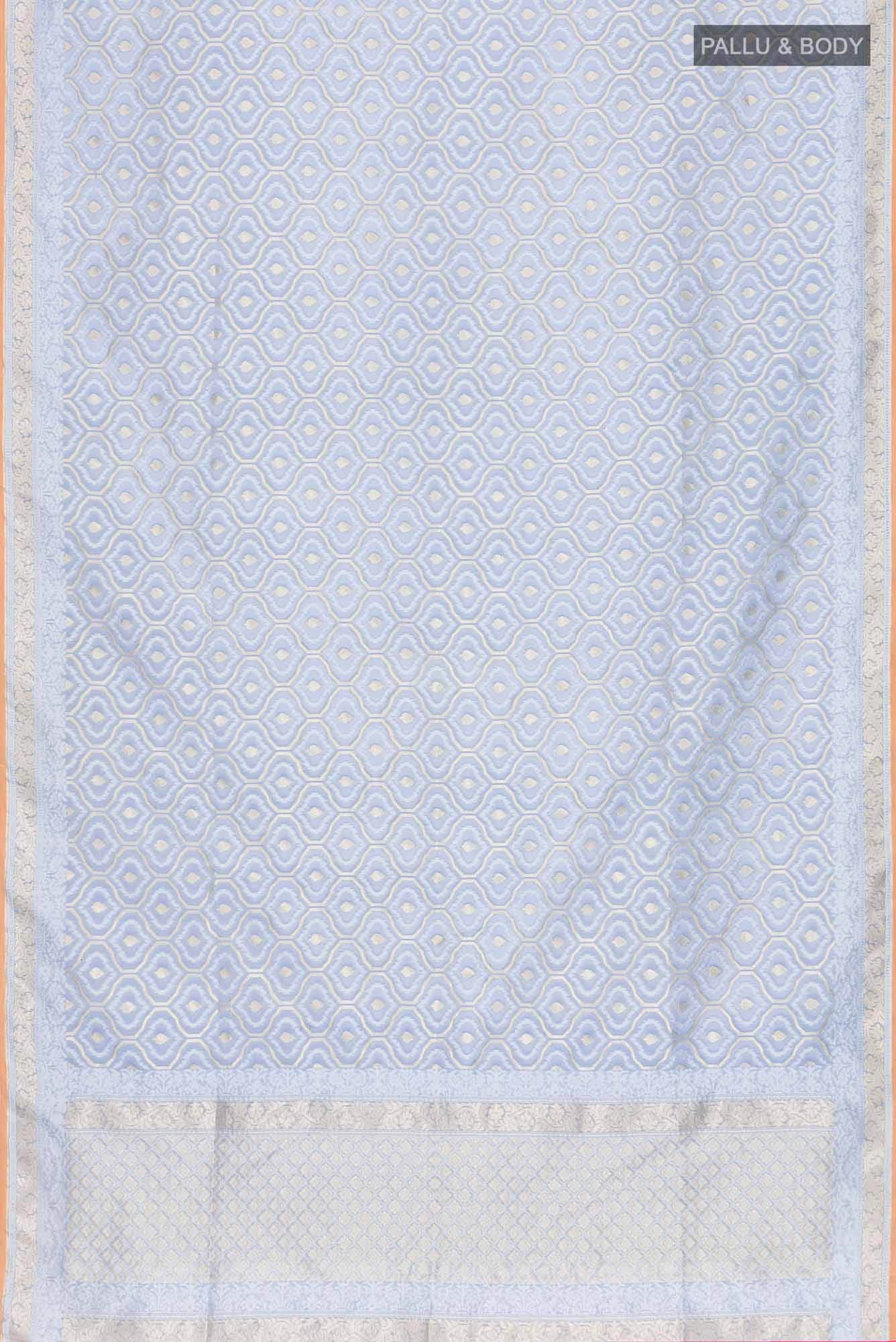 Blue Banarasi Kora Silk Saree