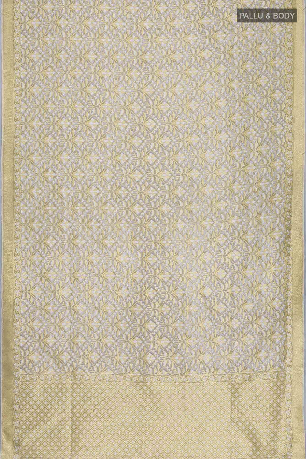 Grey Banarasi Kora Silk Saree