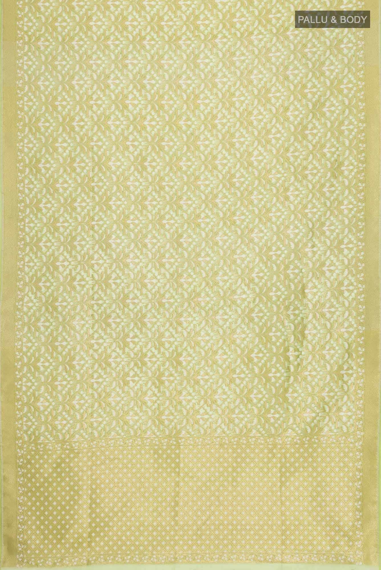 Green Banarasi Kora Silk Saree