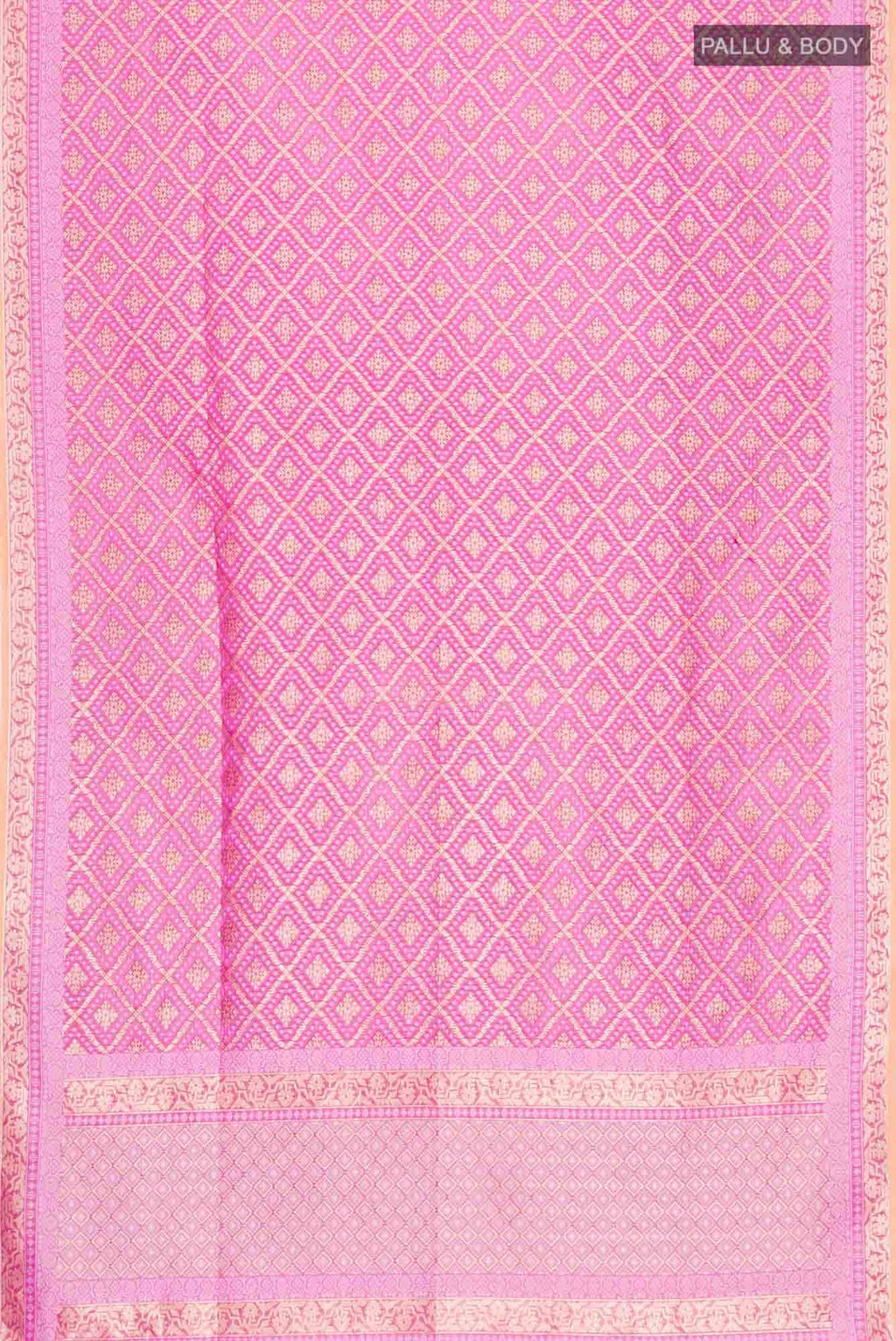 Dark Pink Banarasi Kora Silk Saree