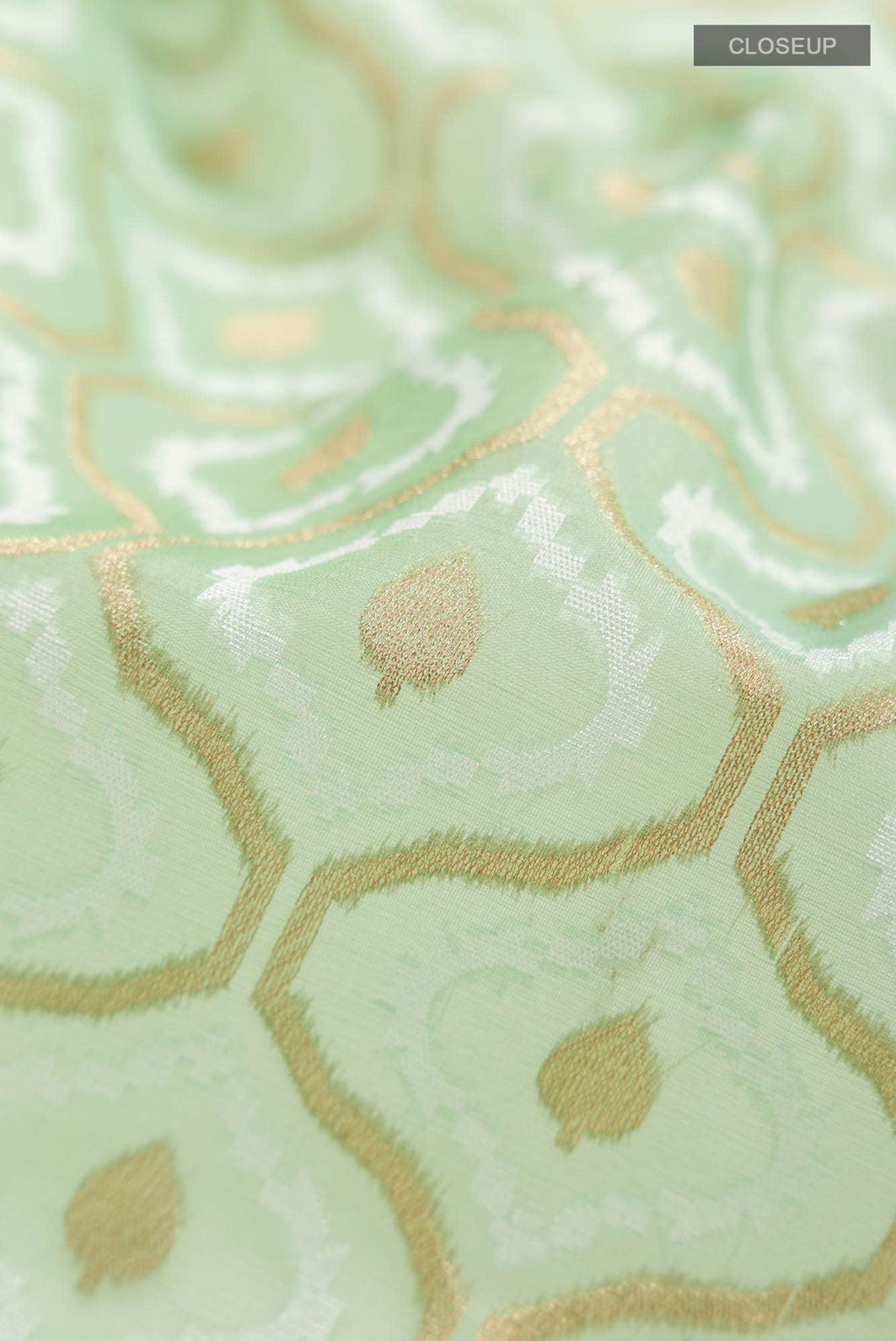 Green Banarasi Kora Silk Saree