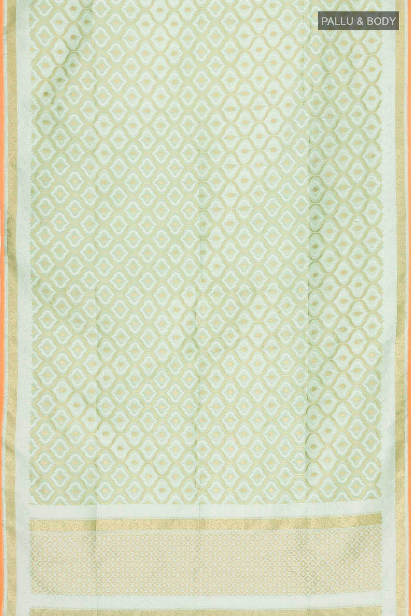 Green Banarasi Kora Silk Saree