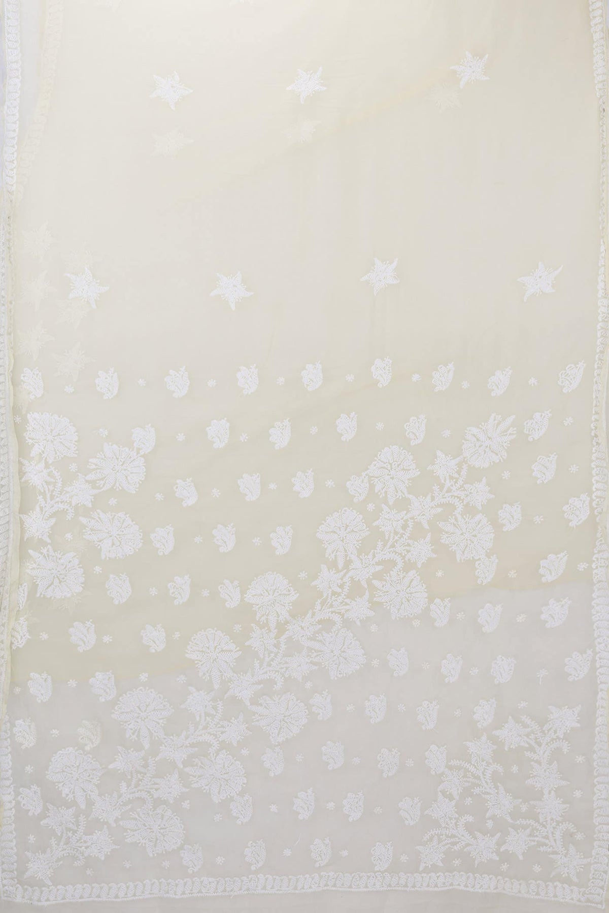 Cream Color Mysore Georgette Saree