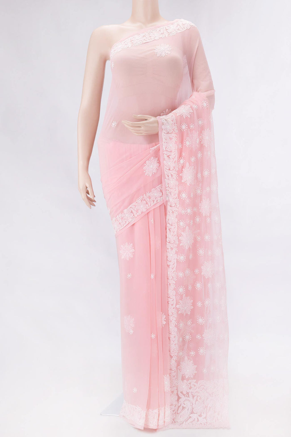 Peach Dual Tone Mysore Georgette Saree