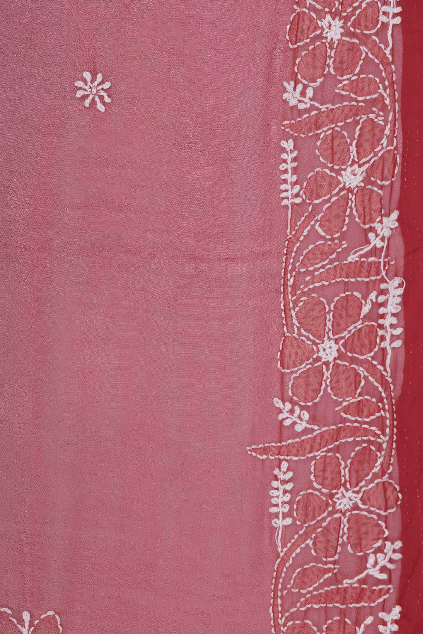 Red Dual Tone Mysore Georgette Saree