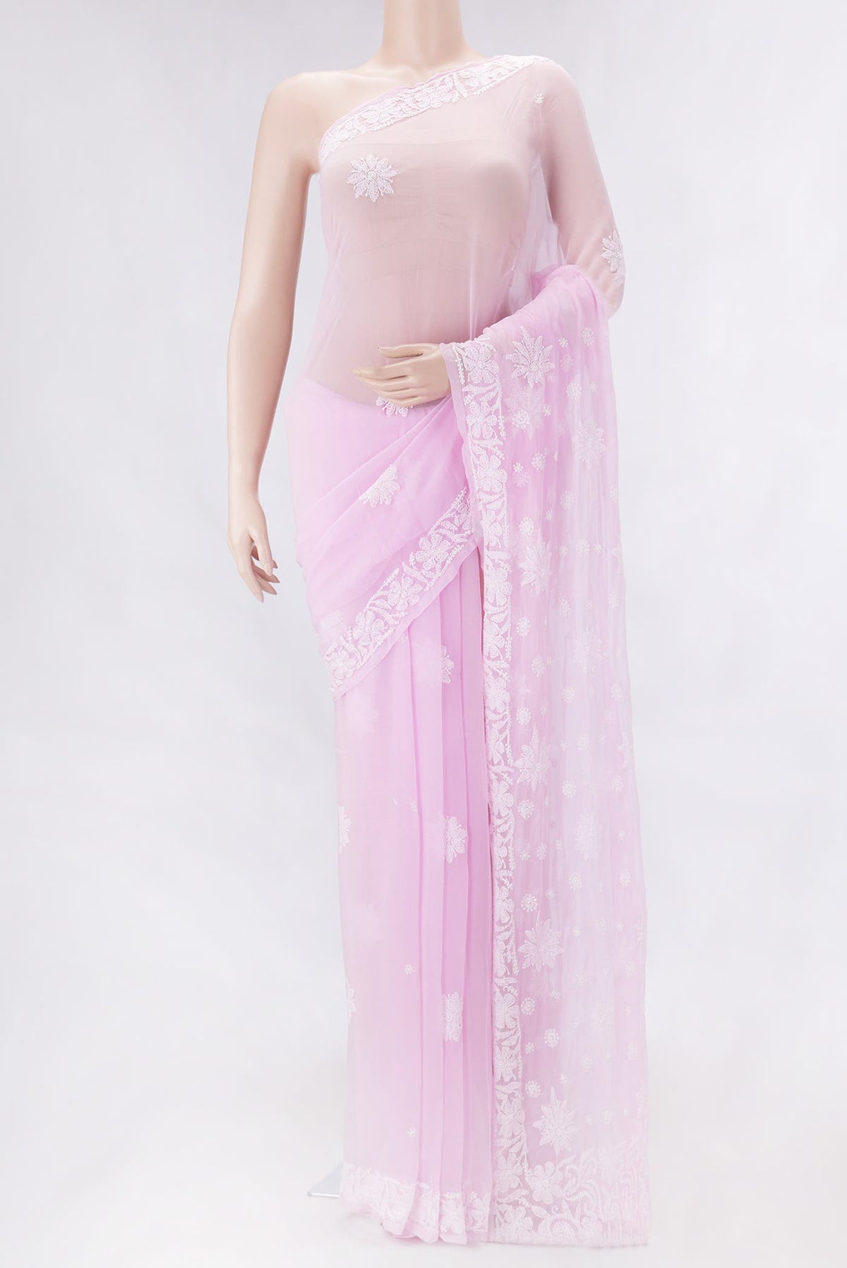 Pink Mysore Georgette Saree