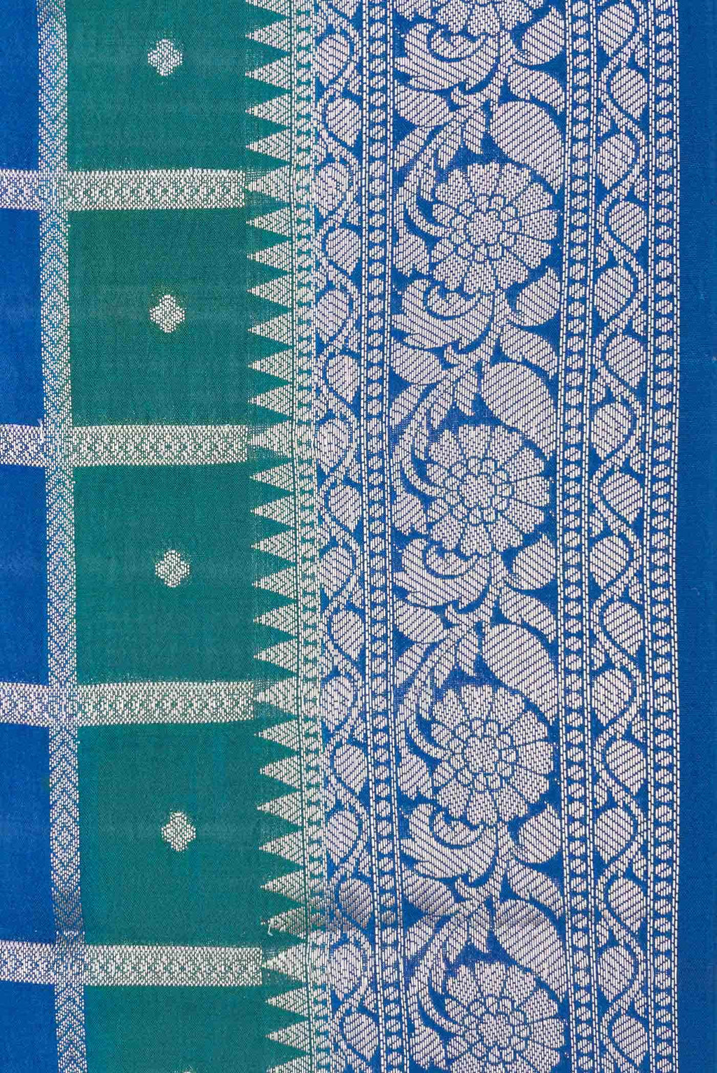 Peacock Blue Dual Tone Tussar Silk Saree