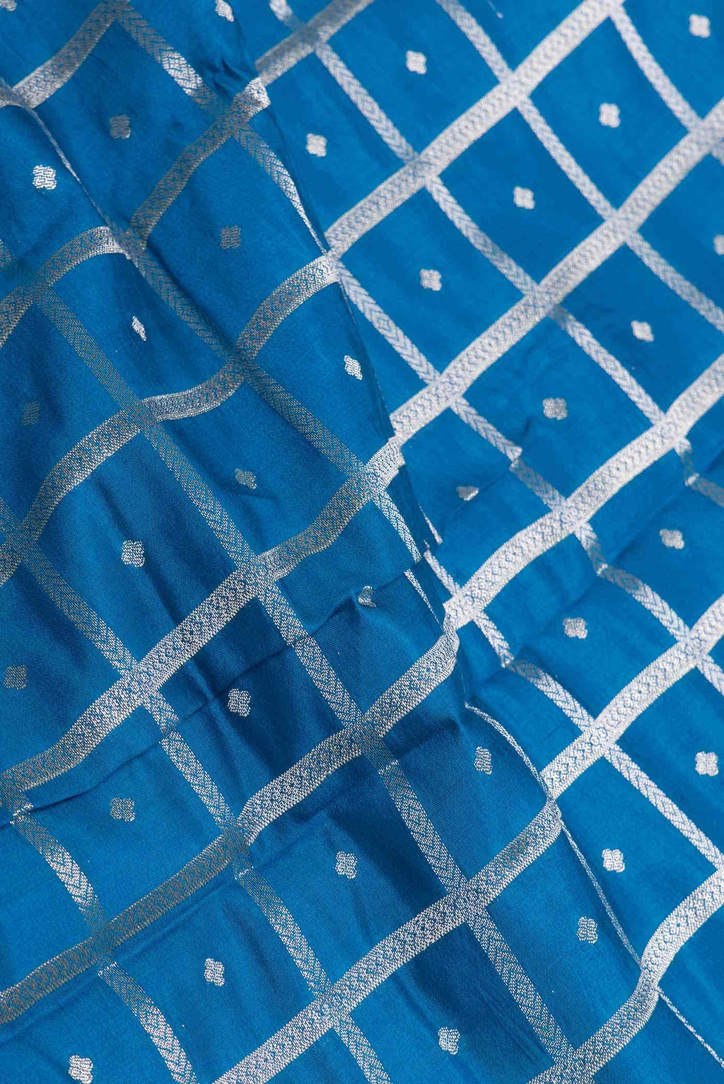 Peacock Blue Dual Tone Tussar Silk Saree