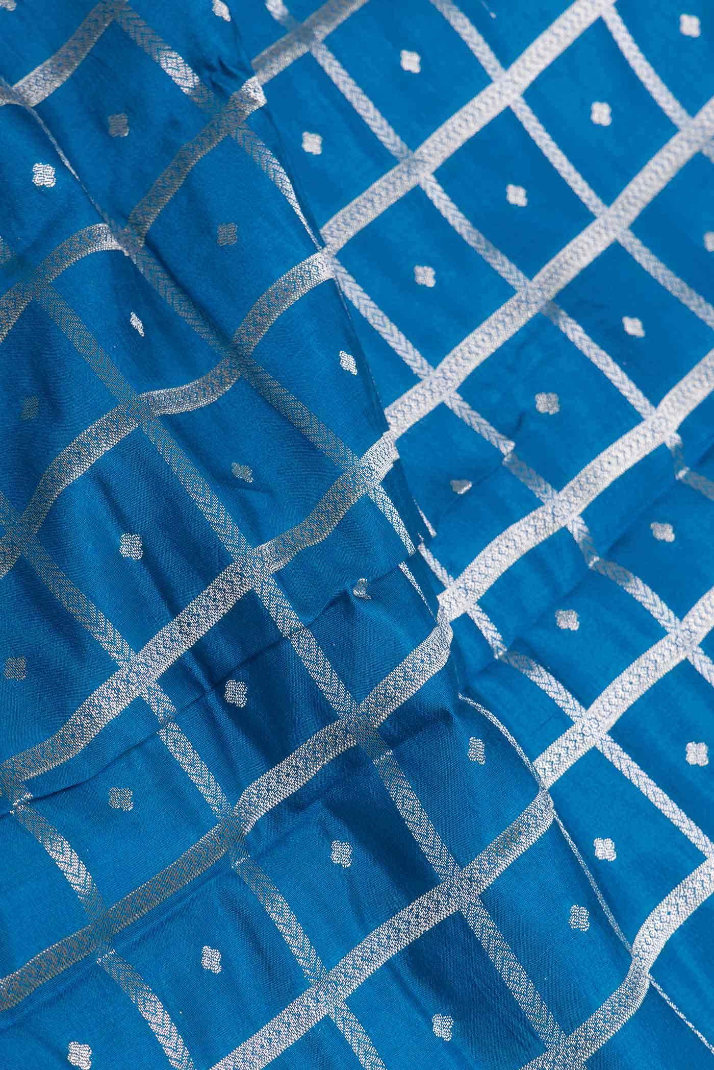 Peacock Blue Dual Tone Tussar Silk Saree