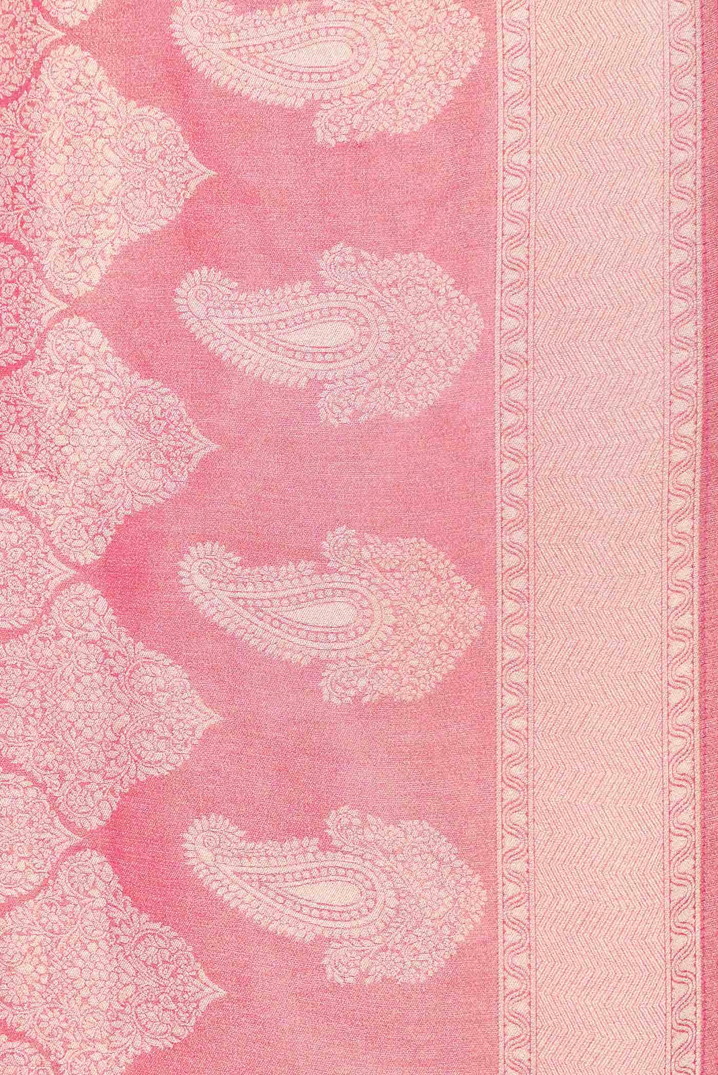 Pink Dual Tone Blended Banarasi Silk Saree