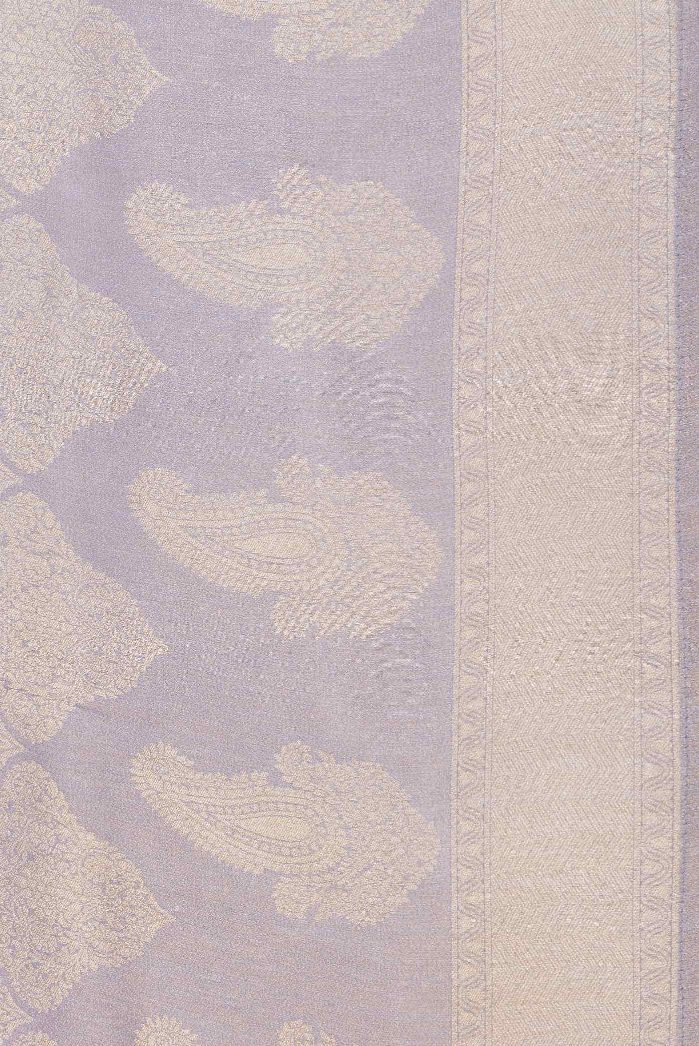 Grey Dual Tone Blended Banarasi Silk Saree