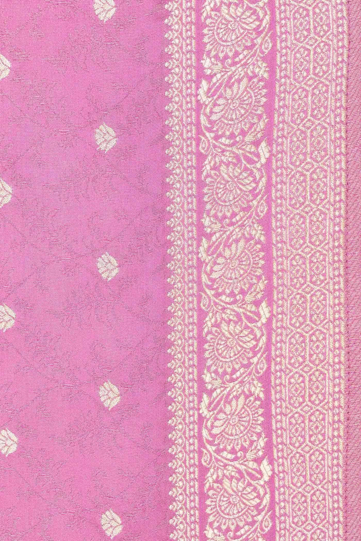 Pink Dual Tone Blended Banarasi Silk Saree