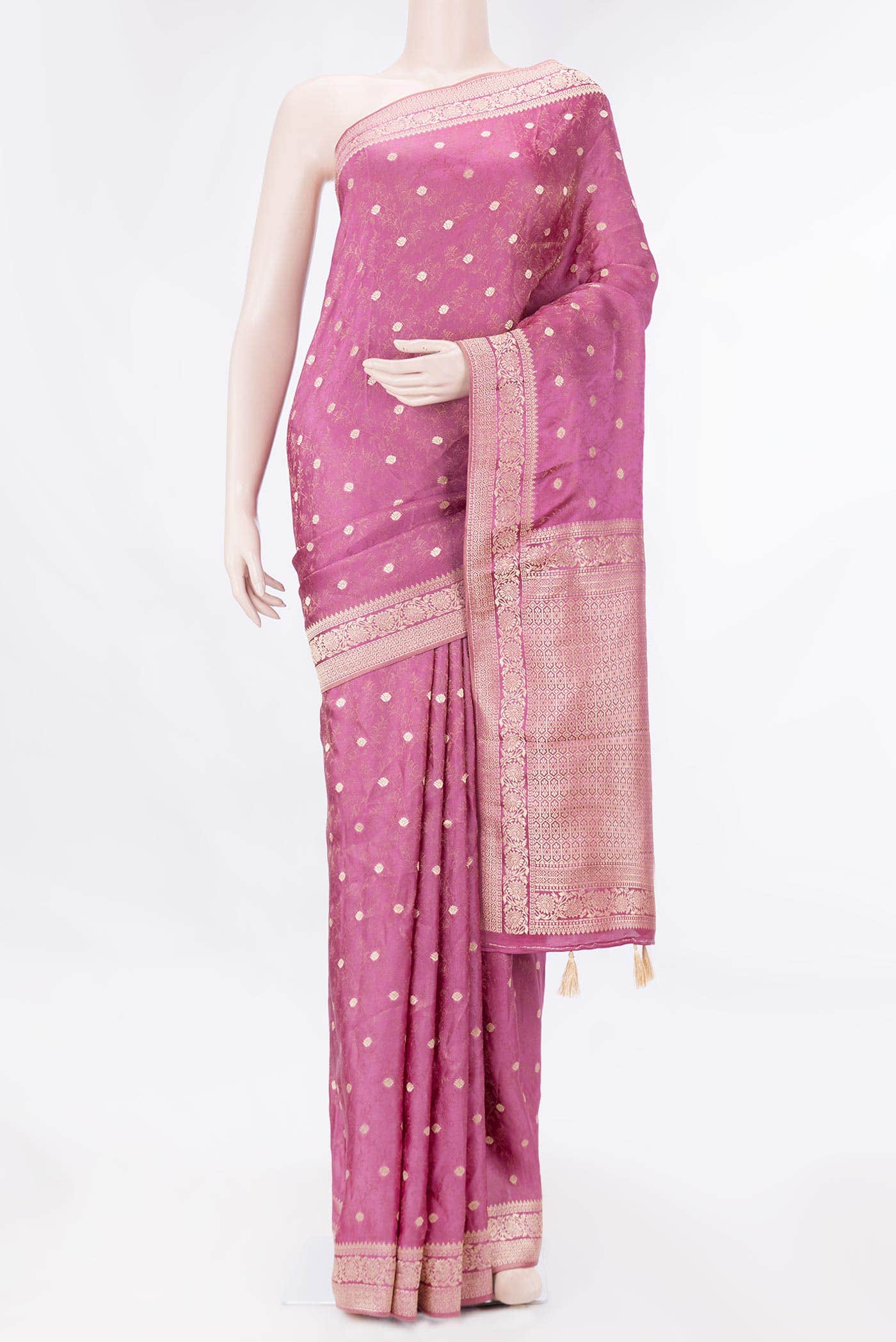 Pink Dual Tone Blended Banarasi Silk Saree