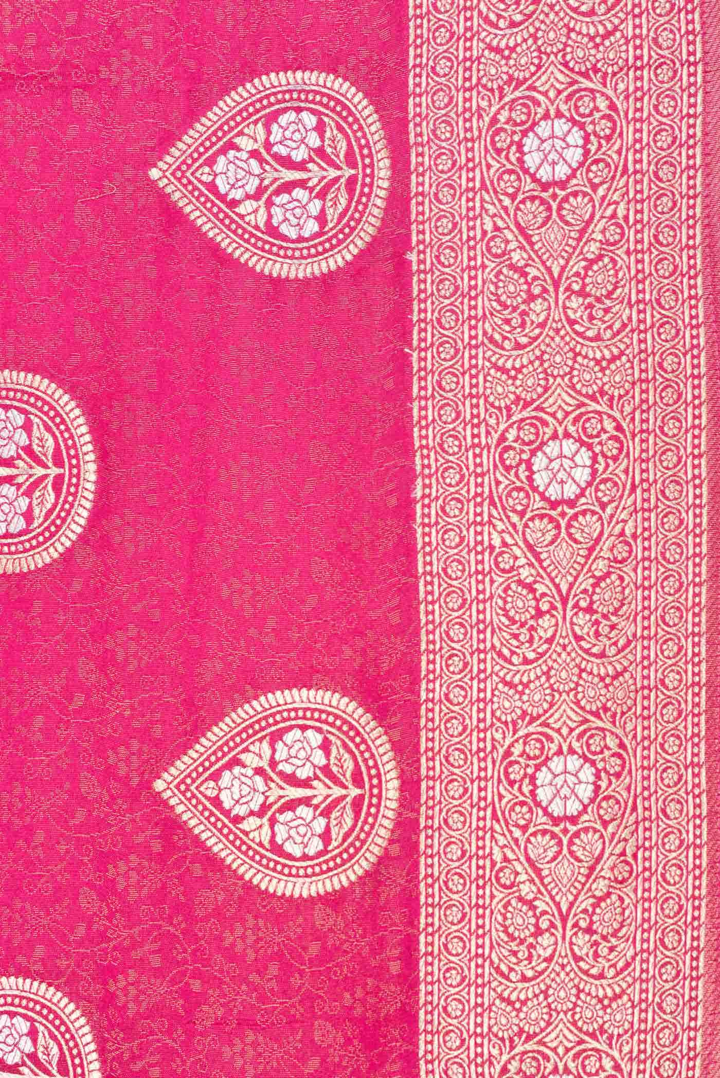 Pink Dual Tone Blended Banarasi Silk Saree