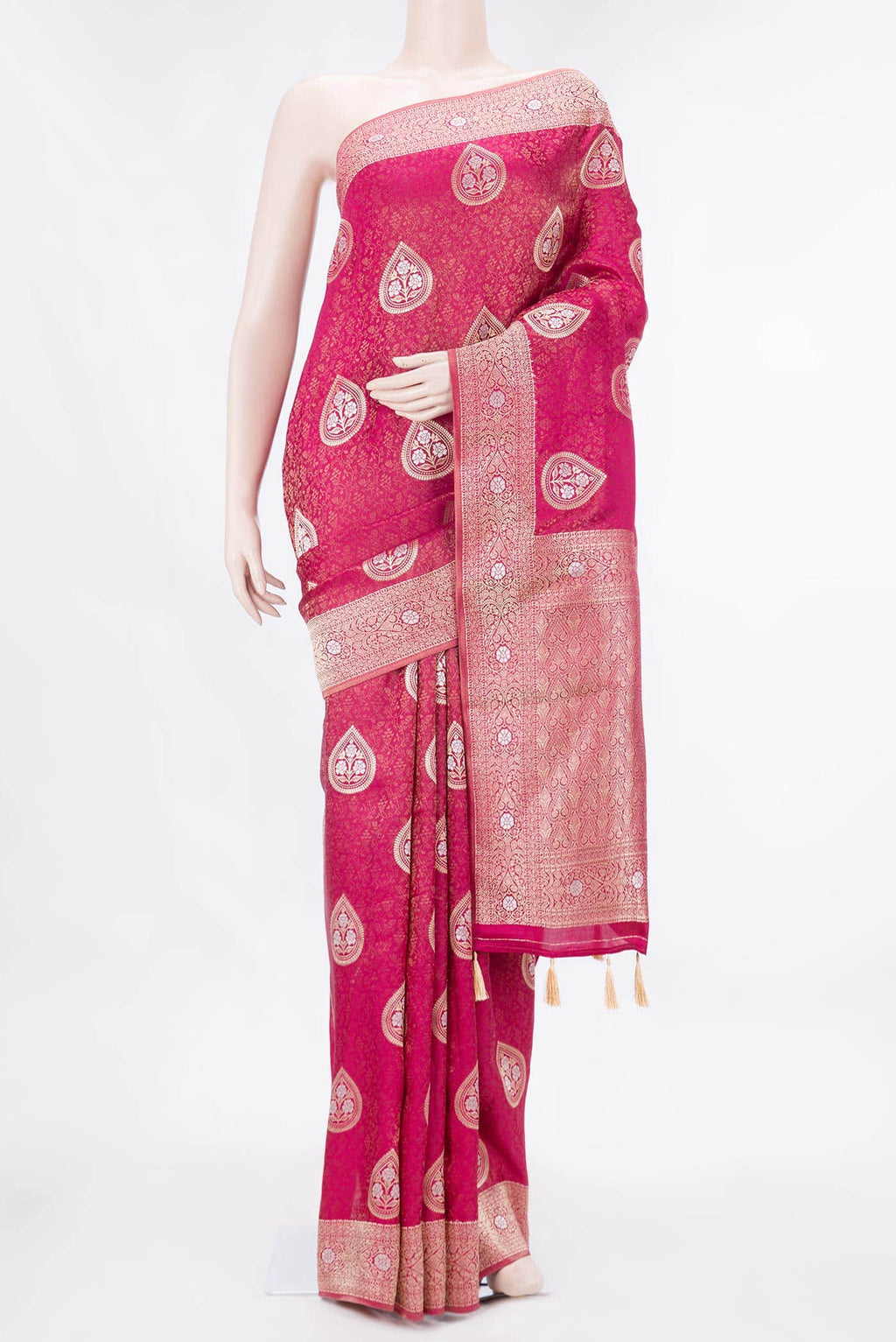 Pink Dual Tone Blended Banarasi Silk Saree