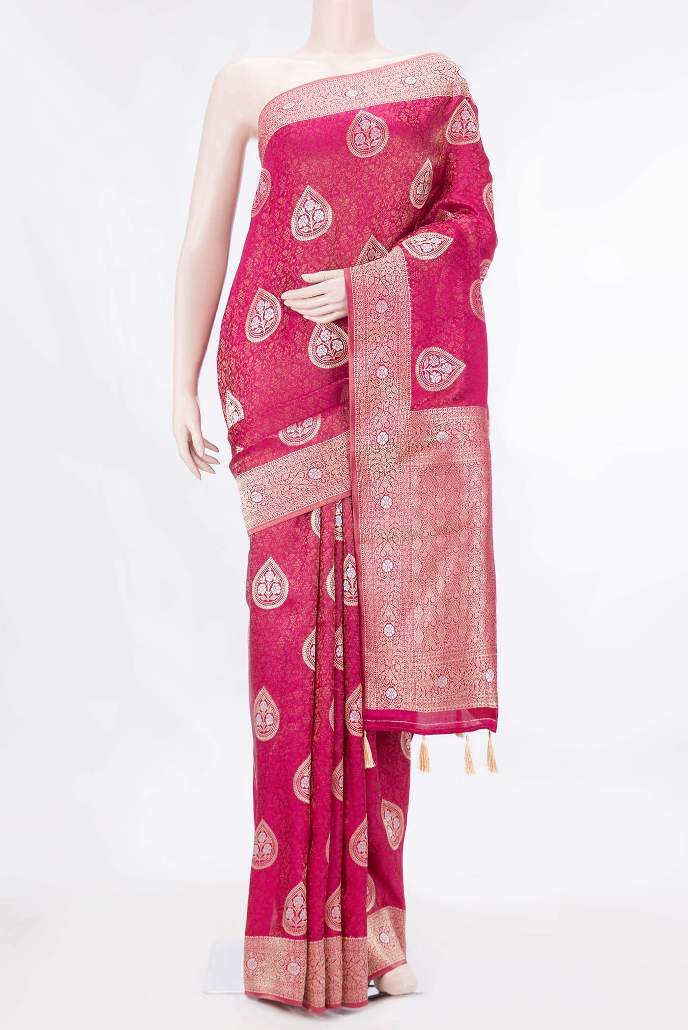 Pink Dual Tone Blended Banarasi Silk Saree