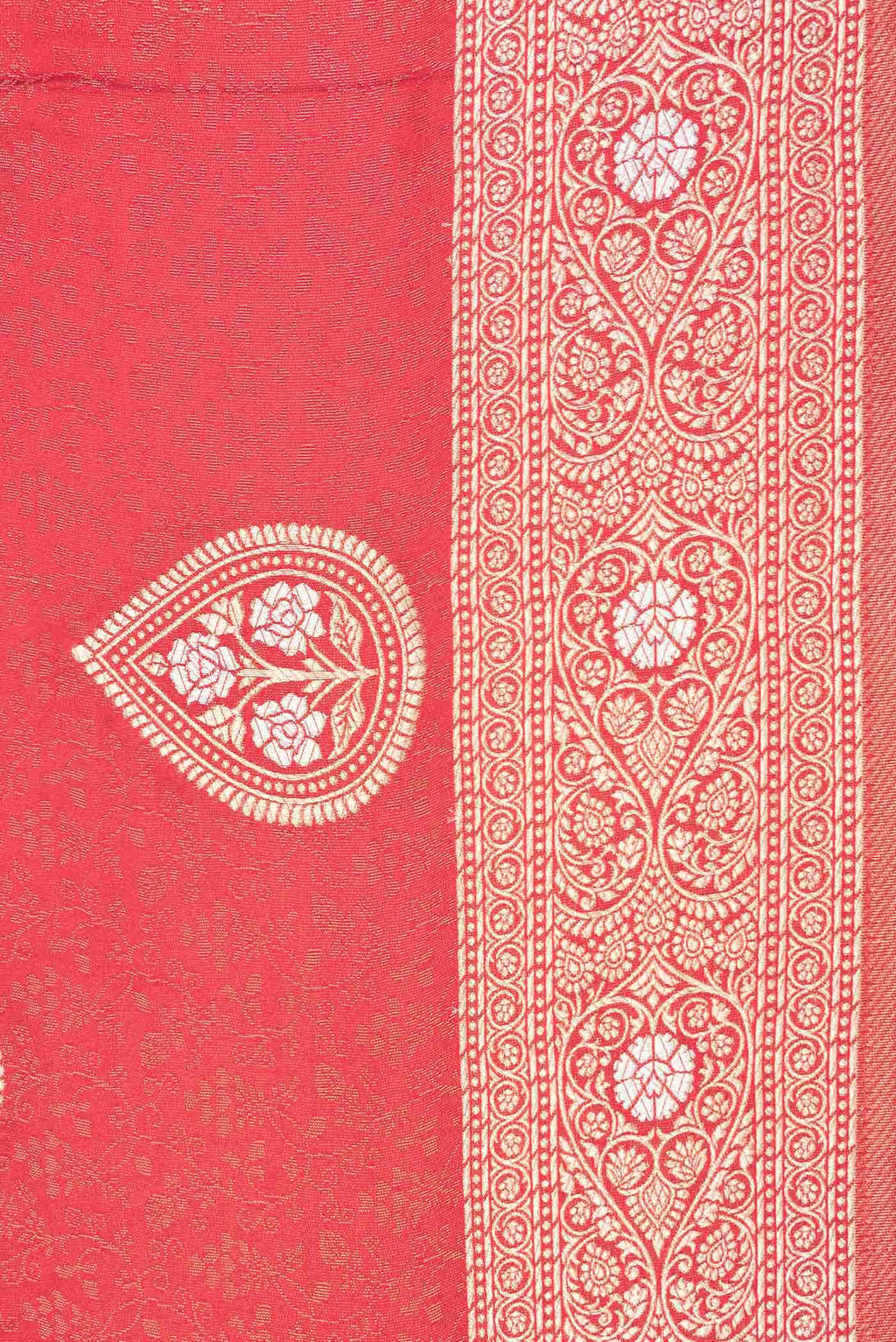 Red Dual Tone Blended Banarasi Silk Saree