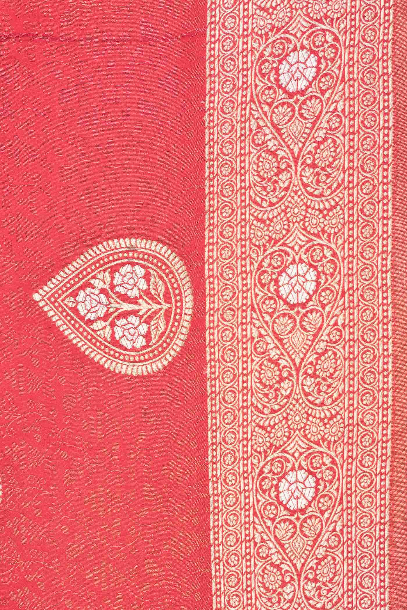 Red Dual Tone Blended Banarasi Silk Saree