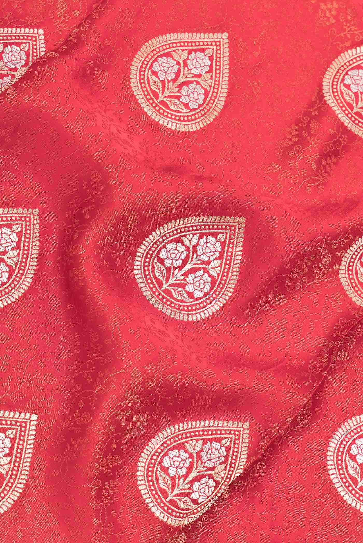 Red Dual Tone Blended Banarasi Silk Saree