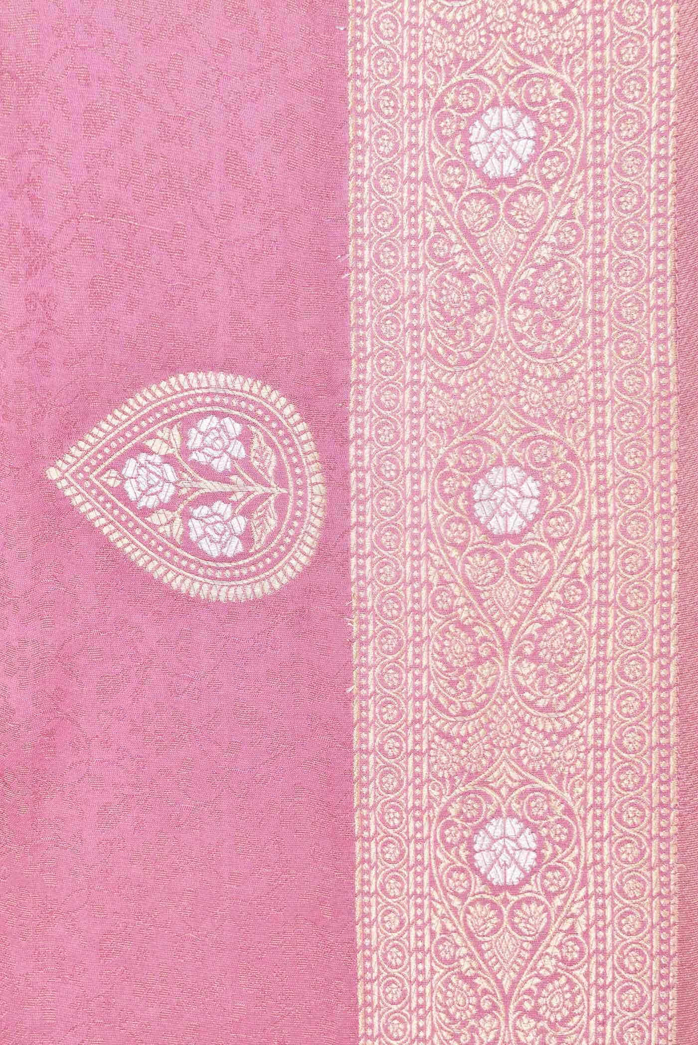 Pink Dual Tone Blended Banarasi Silk Saree