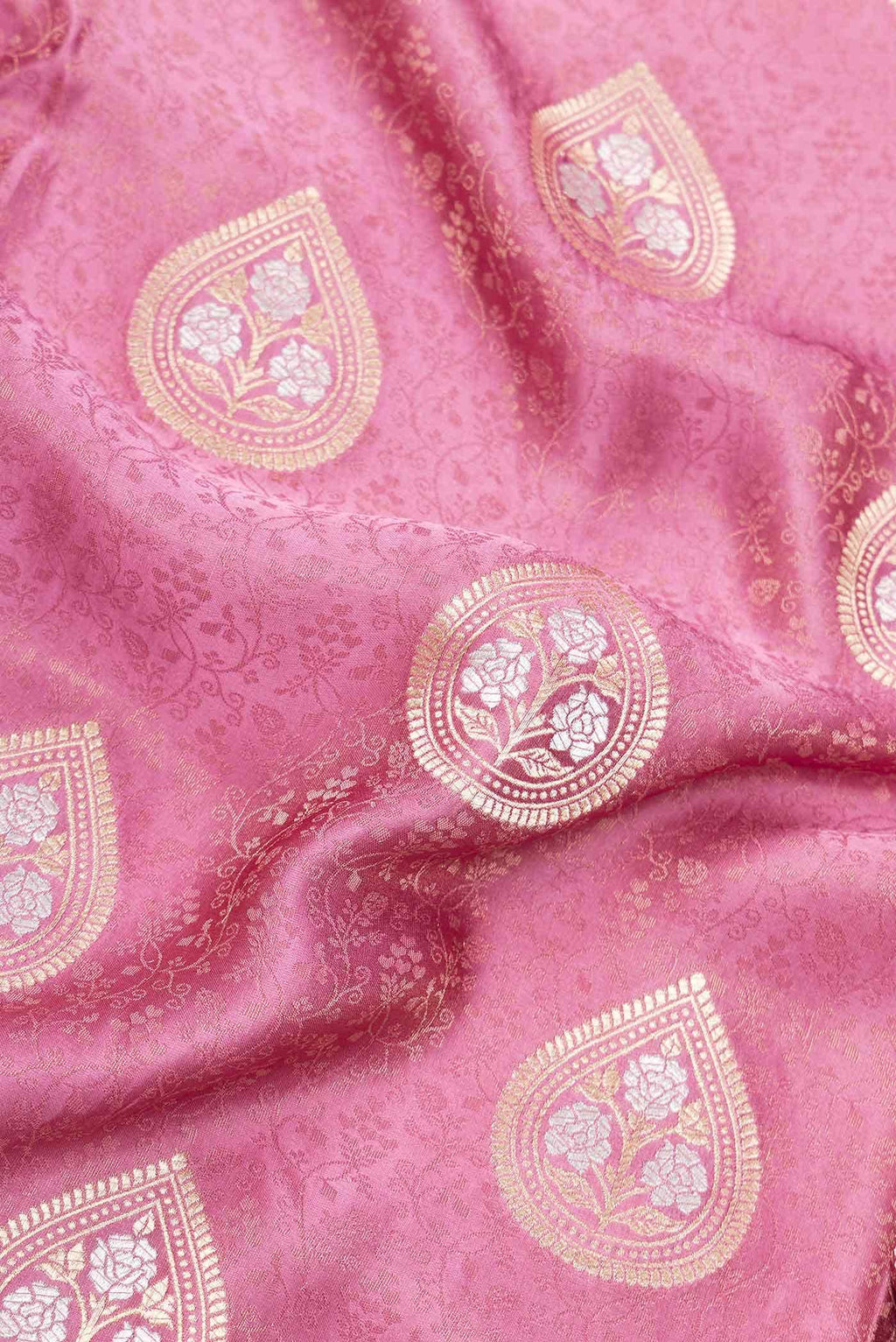 Pink Dual Tone Blended Banarasi Silk Saree