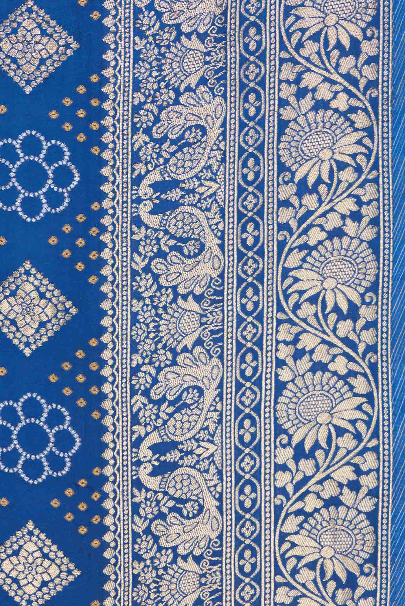Blue Dual Tone Blended Banarasi Silk Saree