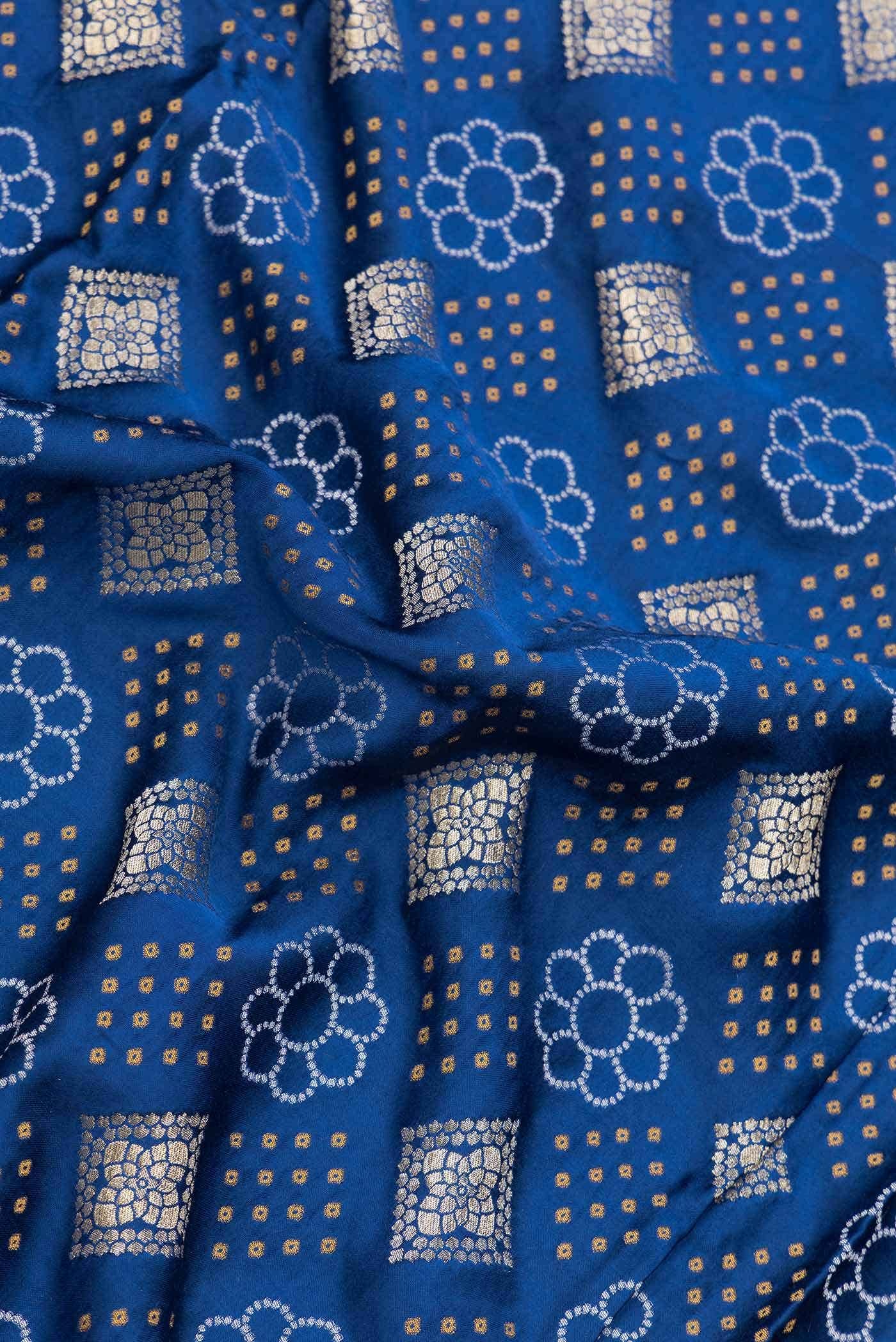 Blue Dual Tone Blended Banarasi Silk Saree