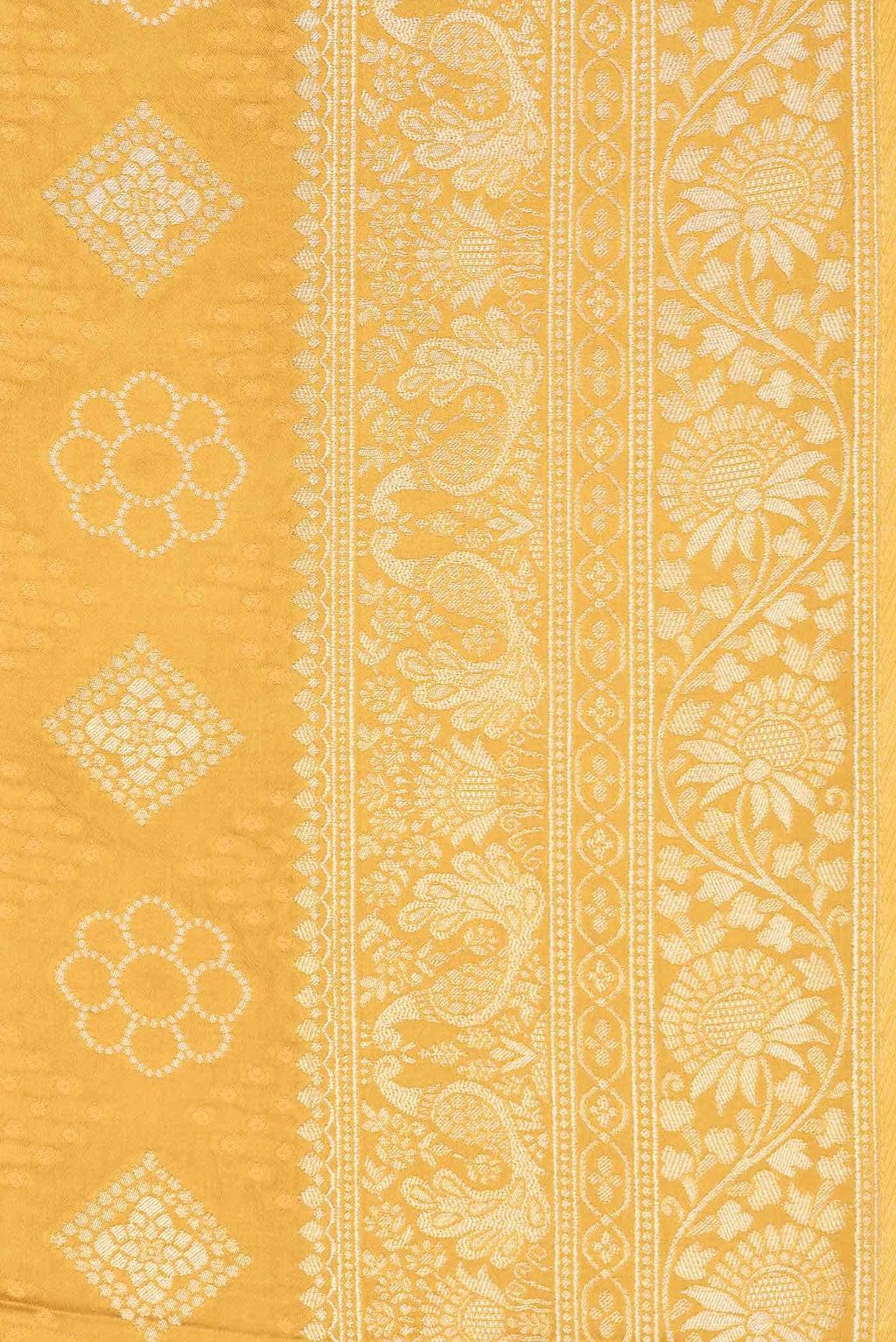 Mustard Dual Tone Blended Banarasi Silk Saree