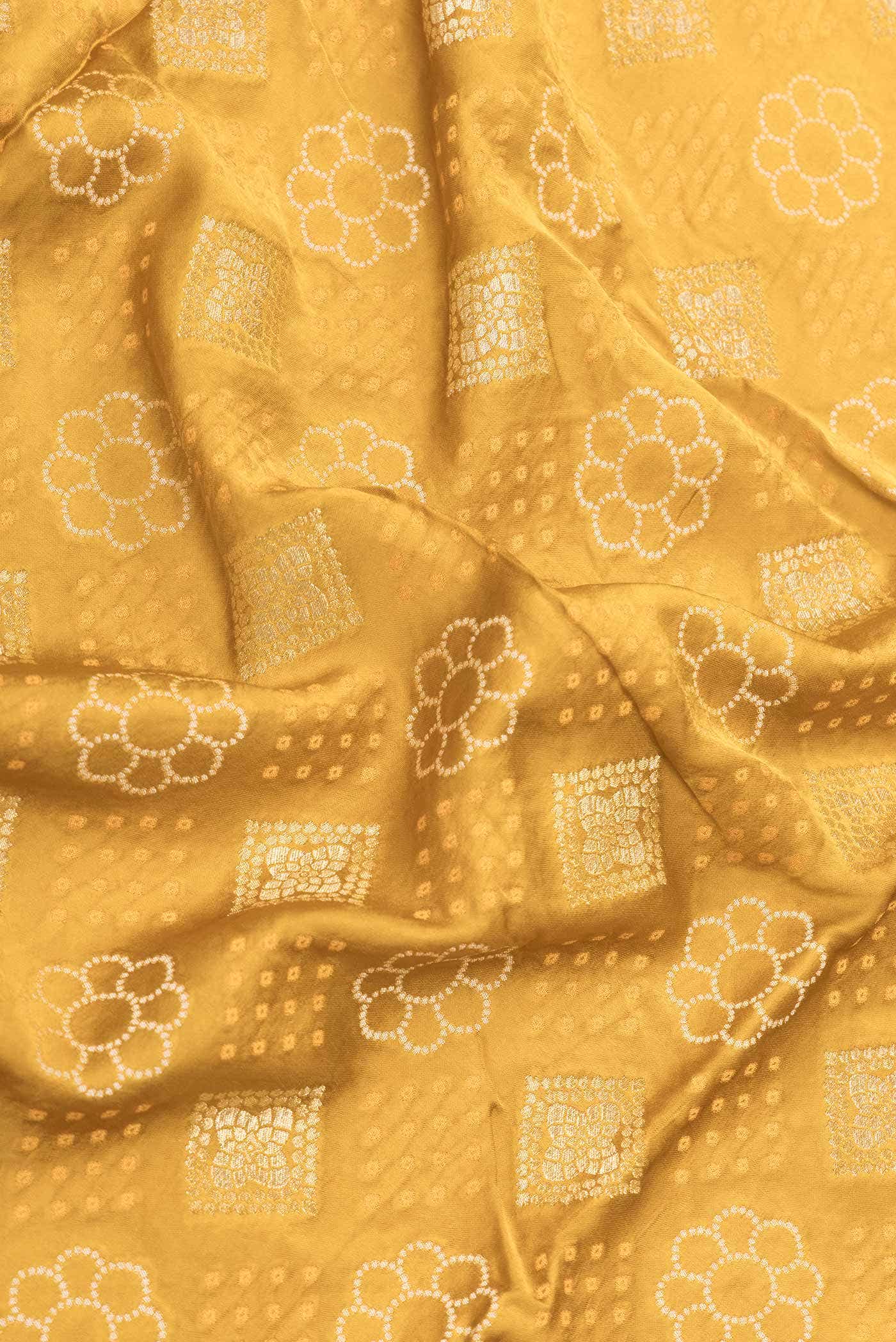 Mustard Dual Tone Blended Banarasi Silk Saree