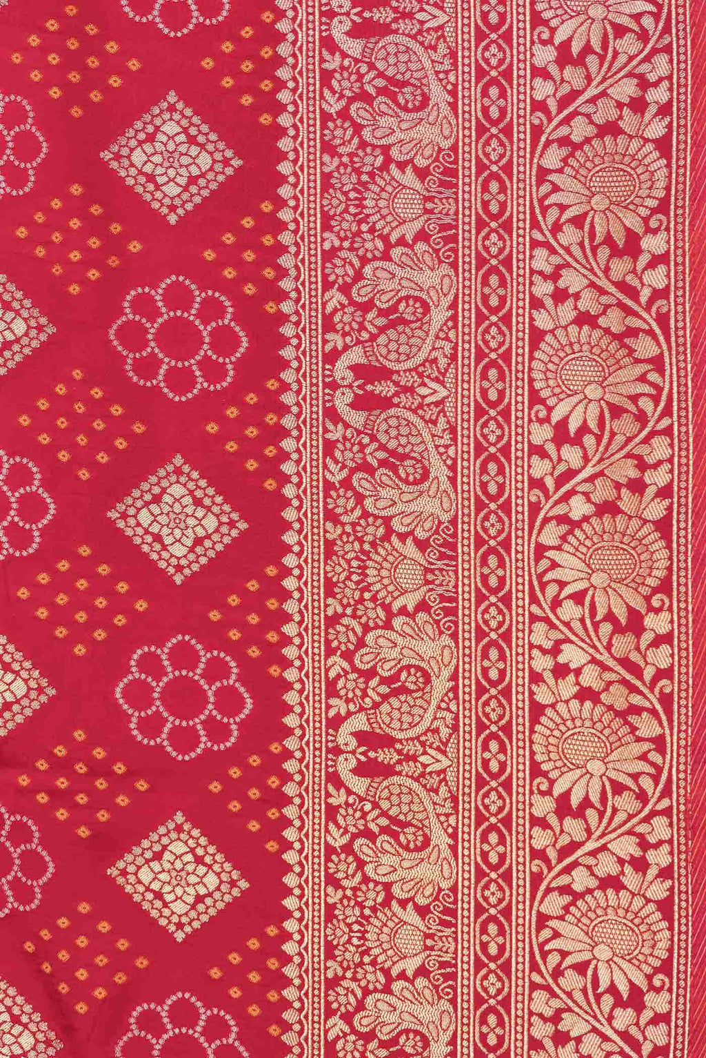 Red Dual Tone Blended Banarasi Silk Saree