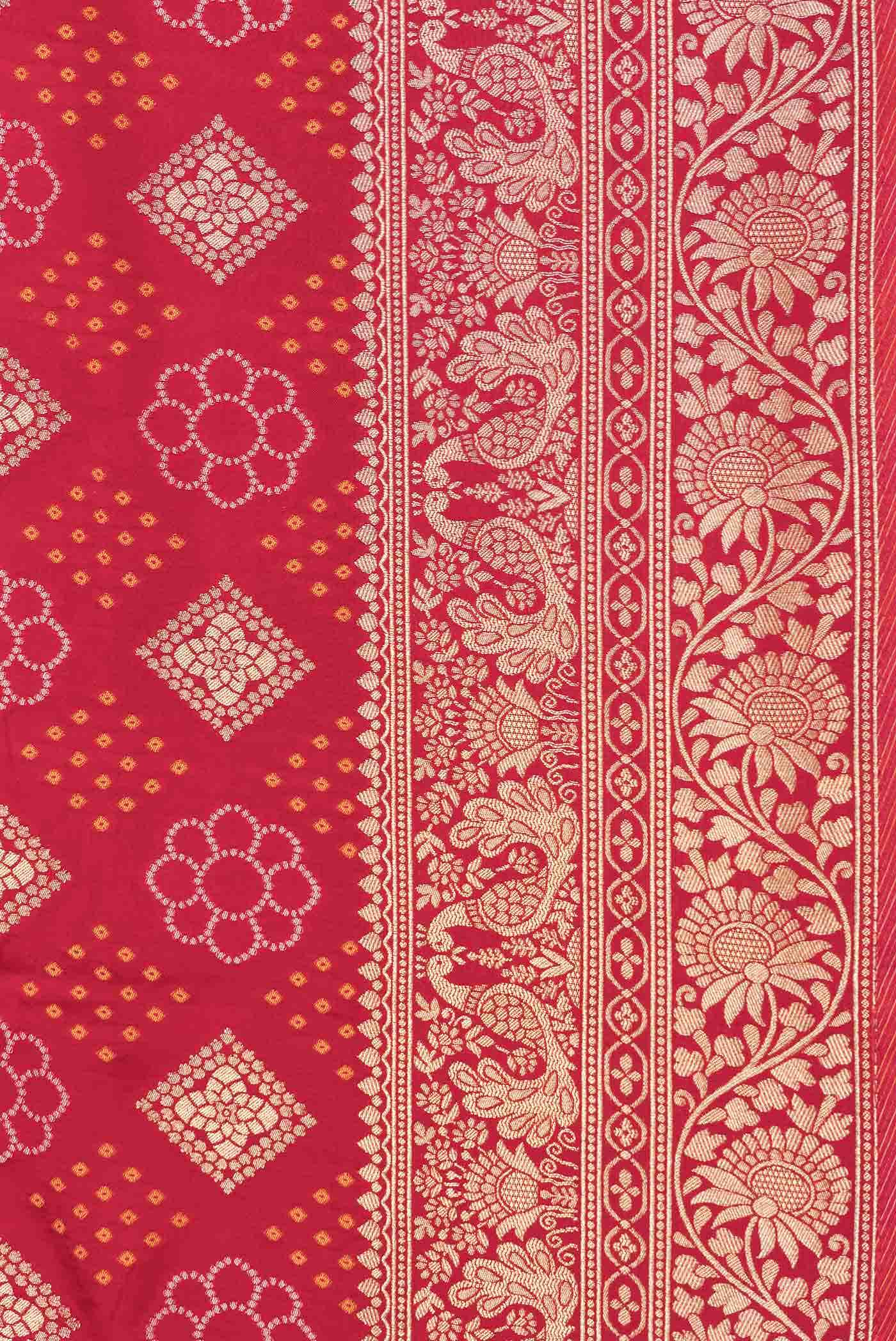Red Dual Tone Blended Banarasi Silk Saree