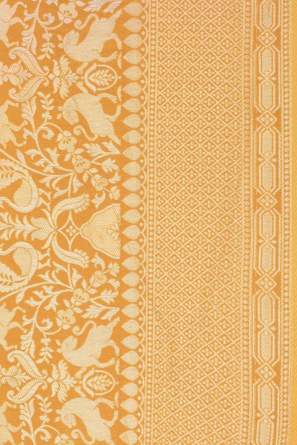 Mustard Dual Tone Blended Banarasi Silk Saree
