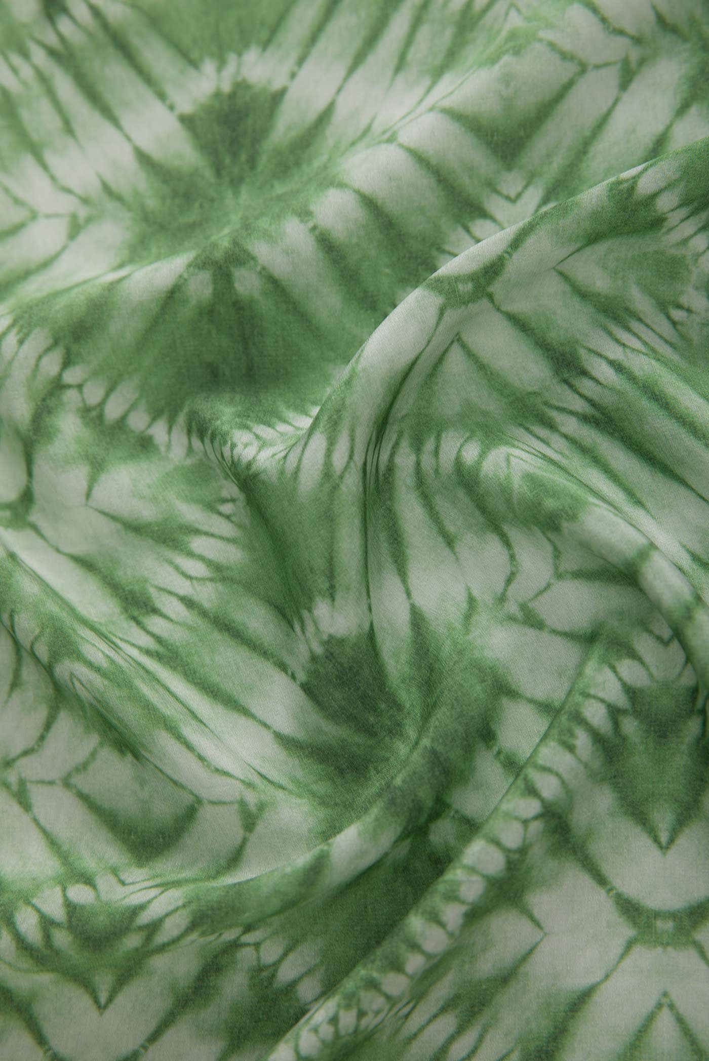 Green Crepe Dress Material